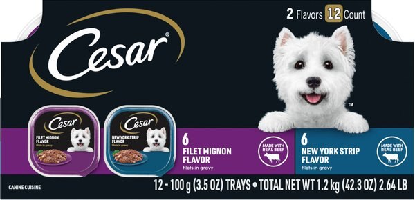 Cesar Filets in Gravy Beef Multipack Dog Food Trays