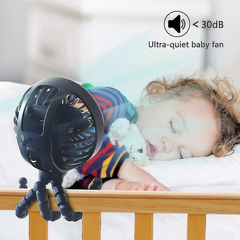 Stroller Fan Clip-on For  ， Small Portable Fan Usb Rechargeable And Handheld， Usb Cooling Fan With 3