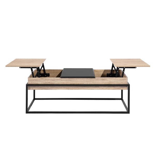 Homylin Wood Lift Top Extendable Coffee Table with Storage