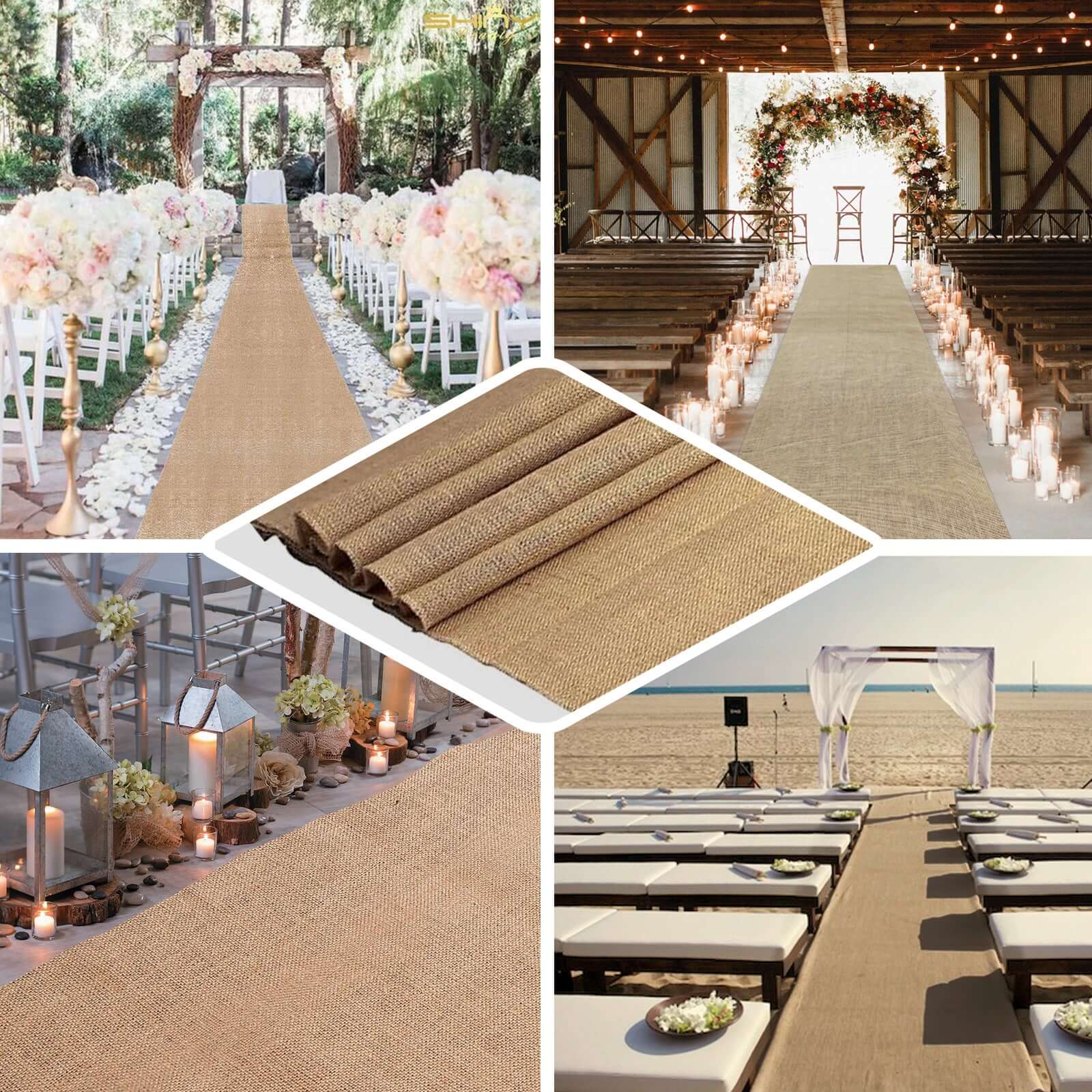 All Natural Jute Burlap Aisle Runner 36