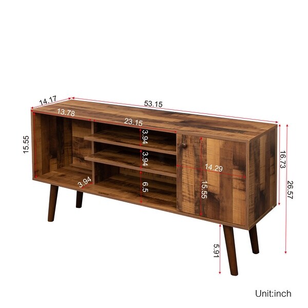 TV Stand Use in Living Room Furniture with 1 storage and 2 shelves Cabinet， high quality particle board，fir wood