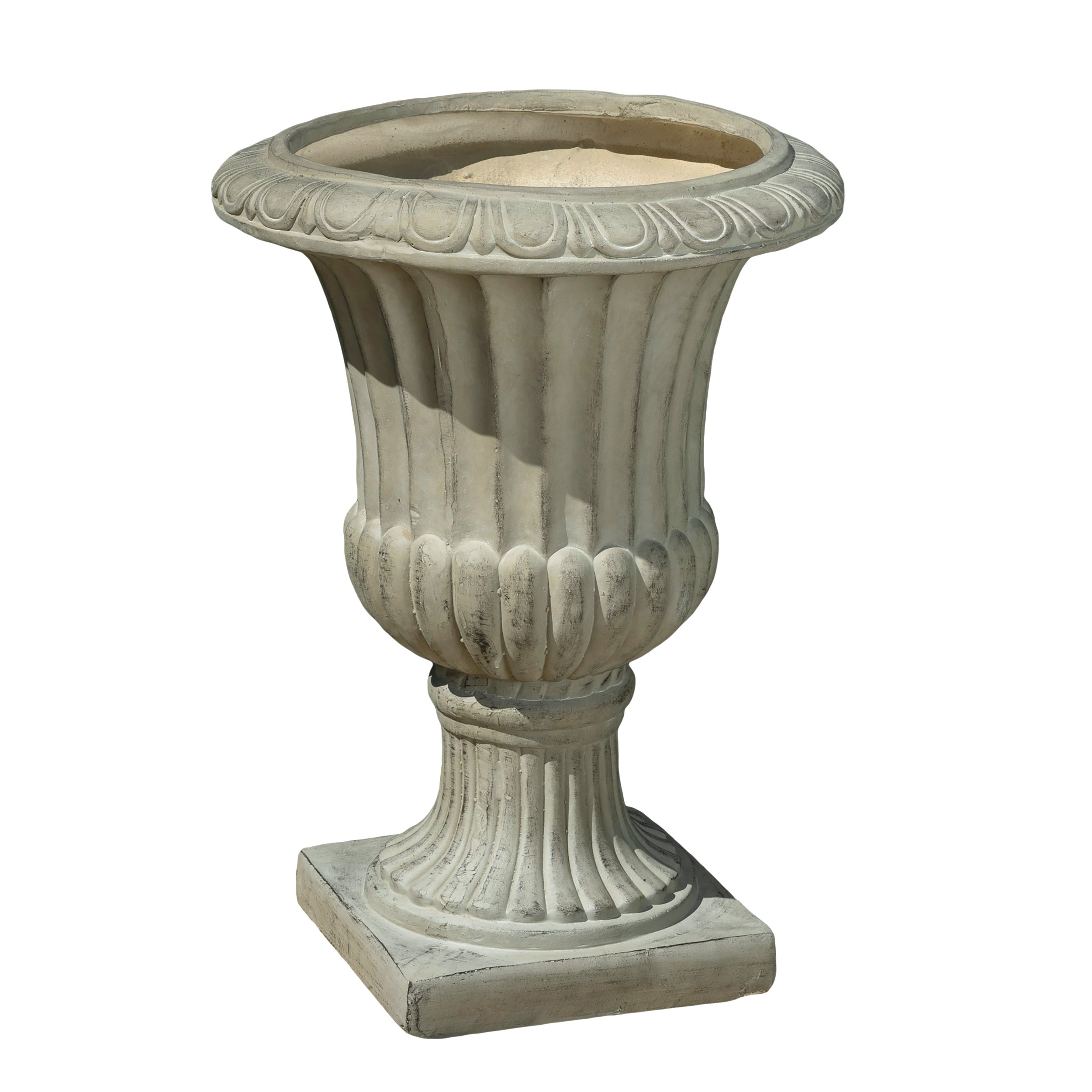 Napoli Outdoor Roman Antique Green Stone Garden Urn Planter