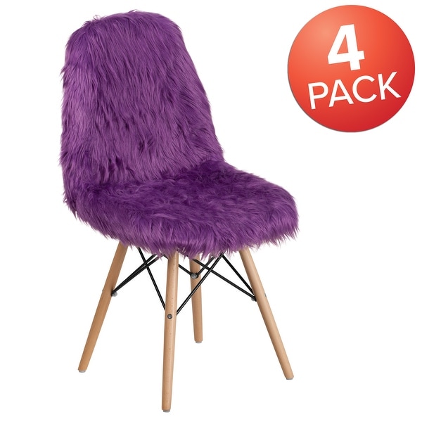 4Pk Shaggy Dog Accent Chair - Dorm Chair