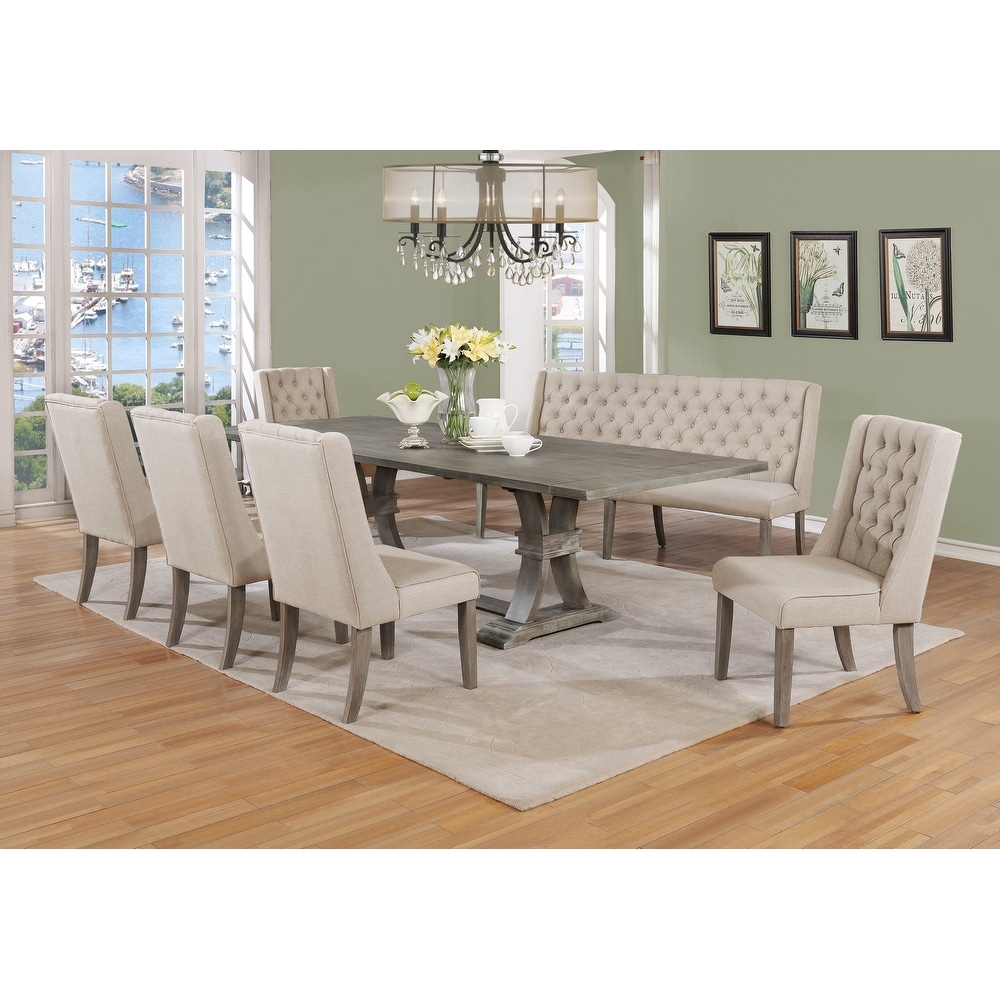 Best Quality Furniture Rustic Grey Extension Dining Table