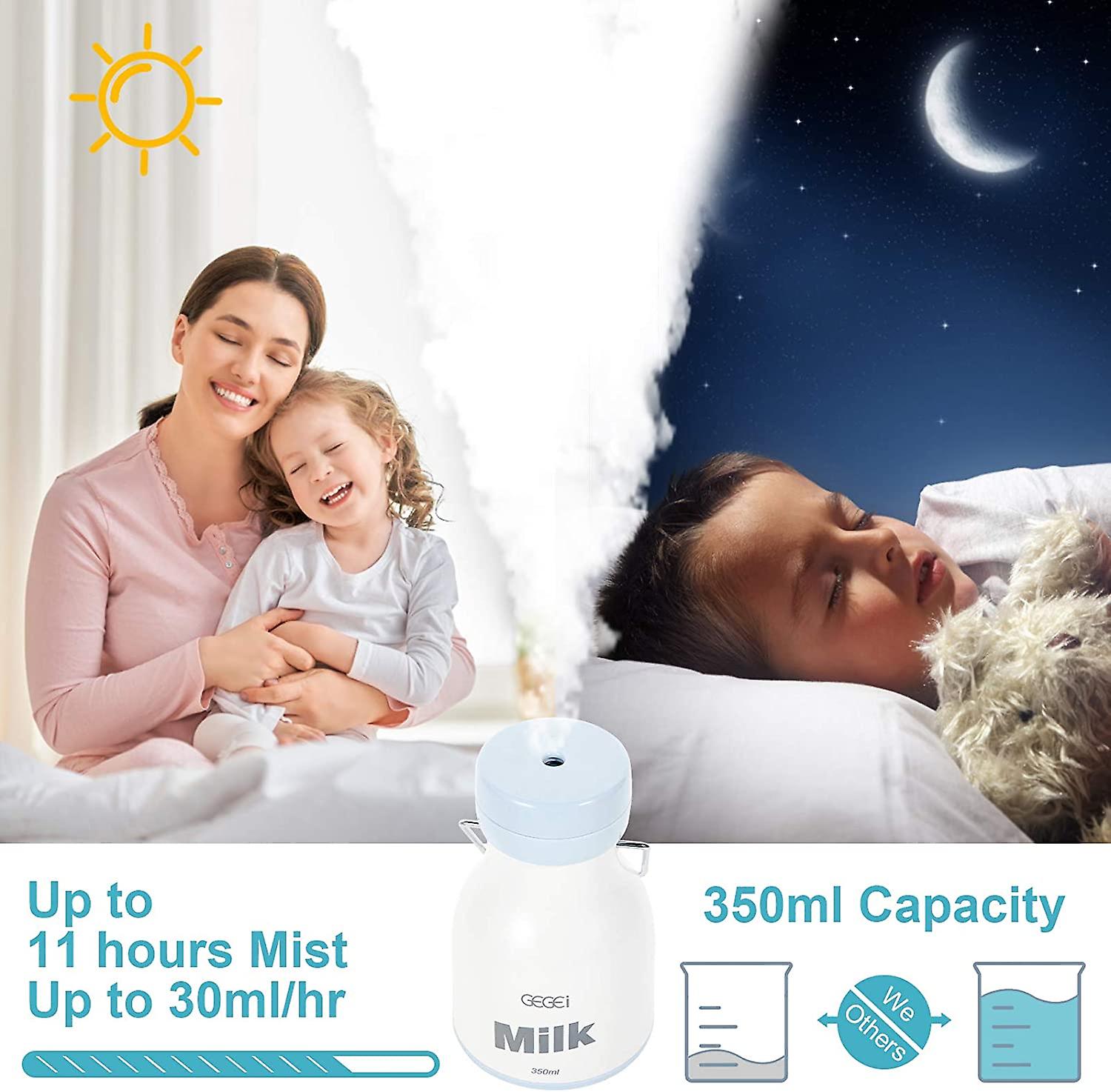 Usb Type-c Mini Portable Humidifier， Cute Milk Bottle Designed Humidifier With 350ml Capacity， Mini Humidifier Auto Shut-off And Up To 11 Hours Mist F