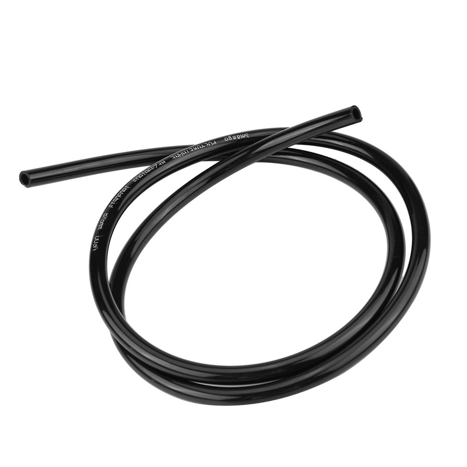 Motorcycle Universal Non Braided Rubber Fuel Line Hose Petrol Oil Pipe 1m Long Black