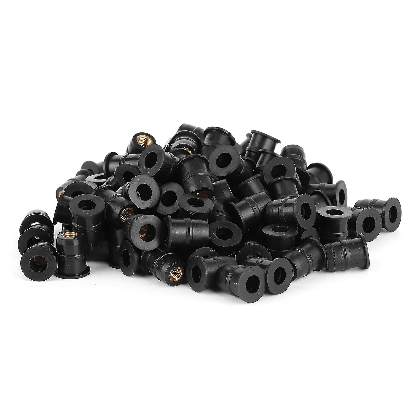 M5 Rubber Nuts 5mm Metric Motorcycle Windscreen Fairing Fastener Fixing Tool100pcs