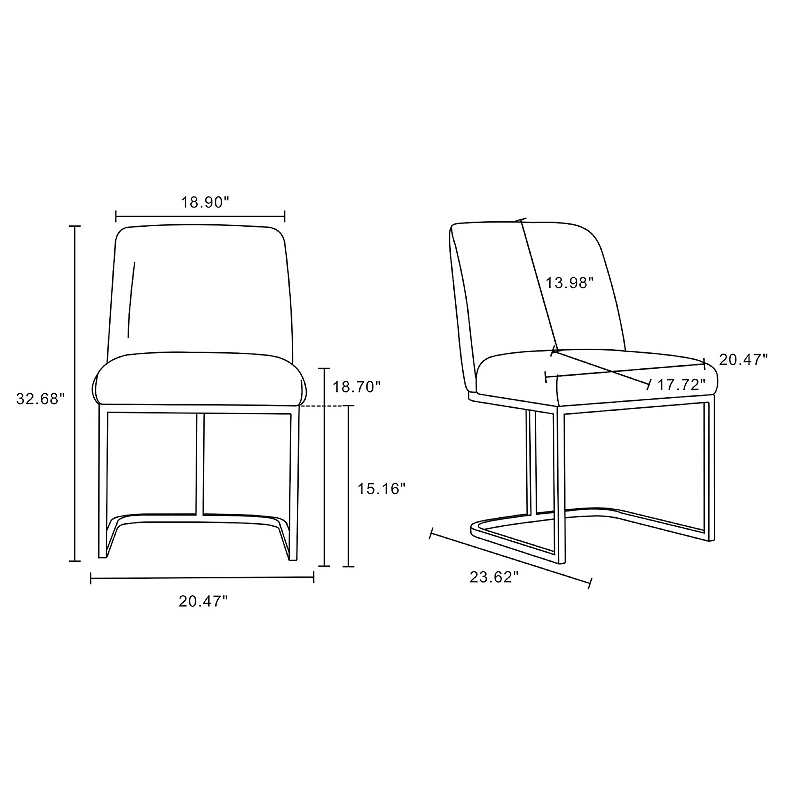 MANHATTAN COMFORT 2-Piecee Serena Dining Chairs