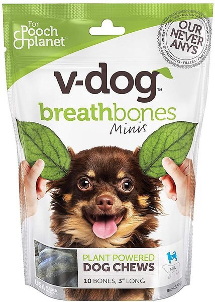 V-Dog Breathbones Mini Rawhide-Free Dental Dog Treats