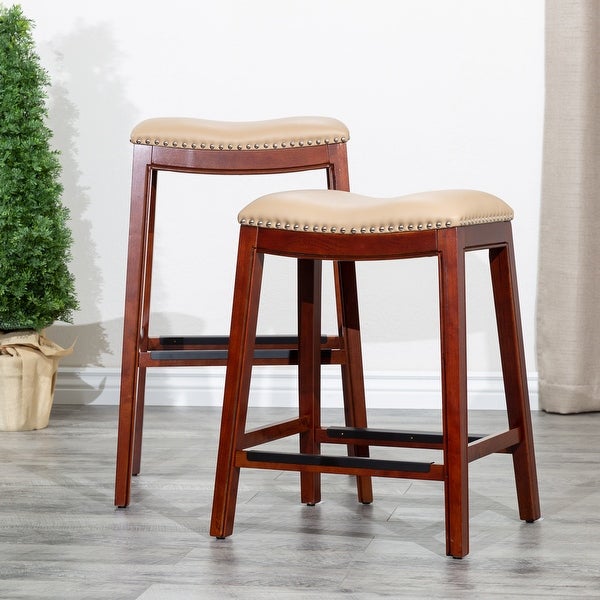 DTY Indoor Living Durango Leather Saddle Stool