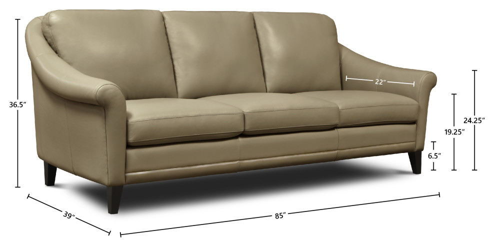 Sienna Genuine Leather Midcentury Modern Sofa   Contemporary   Sofas   by Hello Sofa Home  Houzz