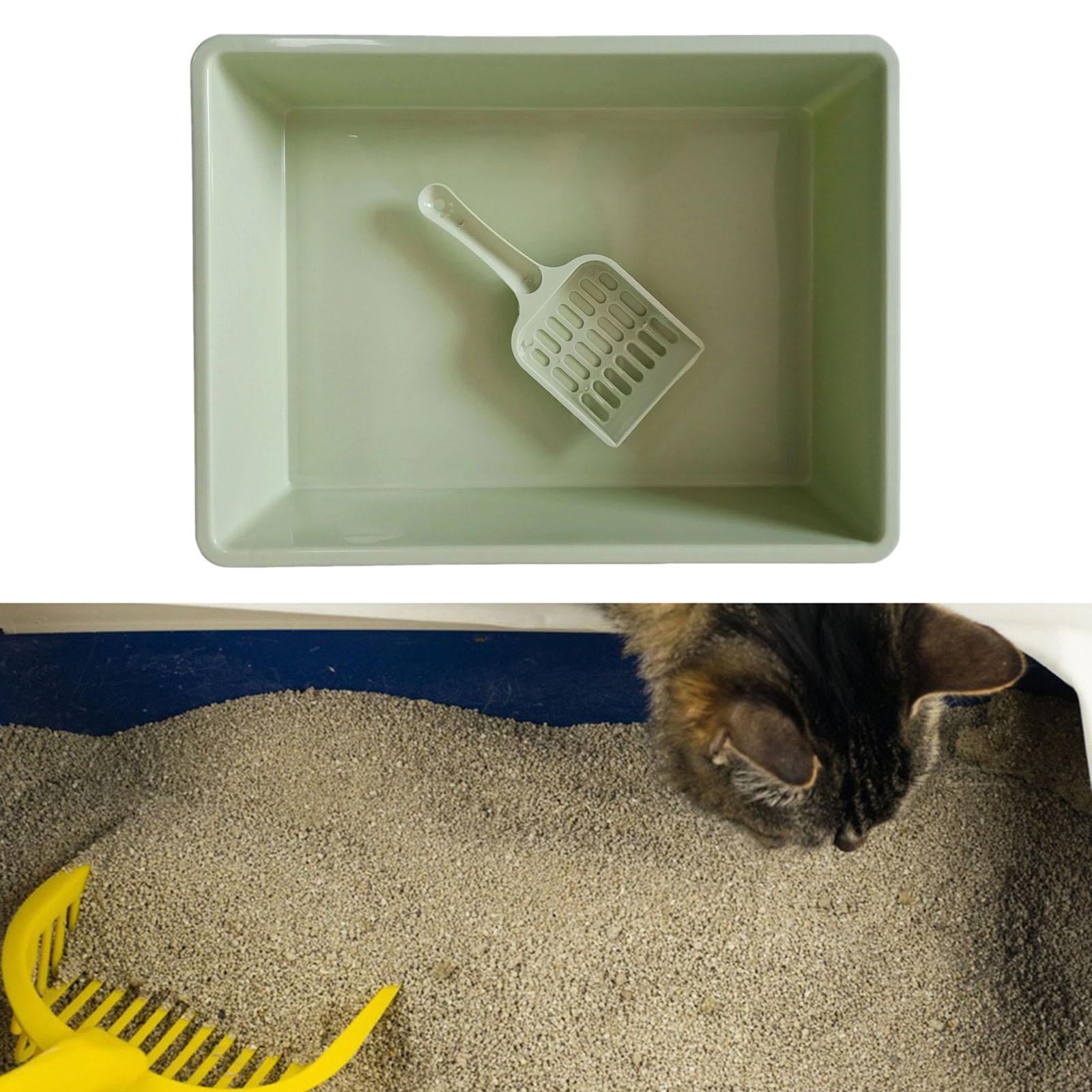 Cat Litter Box Pet Litter Smooth Rim Toilet with Container Box for Kitten Kitty Small Animals