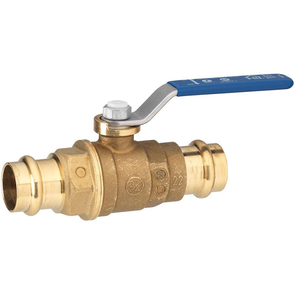 HOMEWERKS 34 in. Press x 34 in. Press Lead Free Brass Ball Valve 116-6-34-34