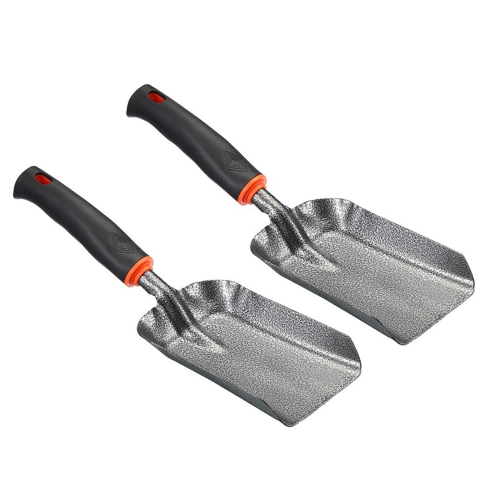 2Pcs Garden Trowel Gardening Hand Shovel Square Head Flower Bed Transplant Tools   Black  Red