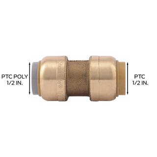 SharkBite 12 in. Push-to-Connect Brass Polybutylene Conversion Coupling Fitting Pro Pack (4-Pack) U4008LFJ4