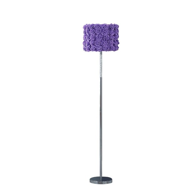 Lavender Roses In Bloom Acrylic Metal Floor Lamp Ore International