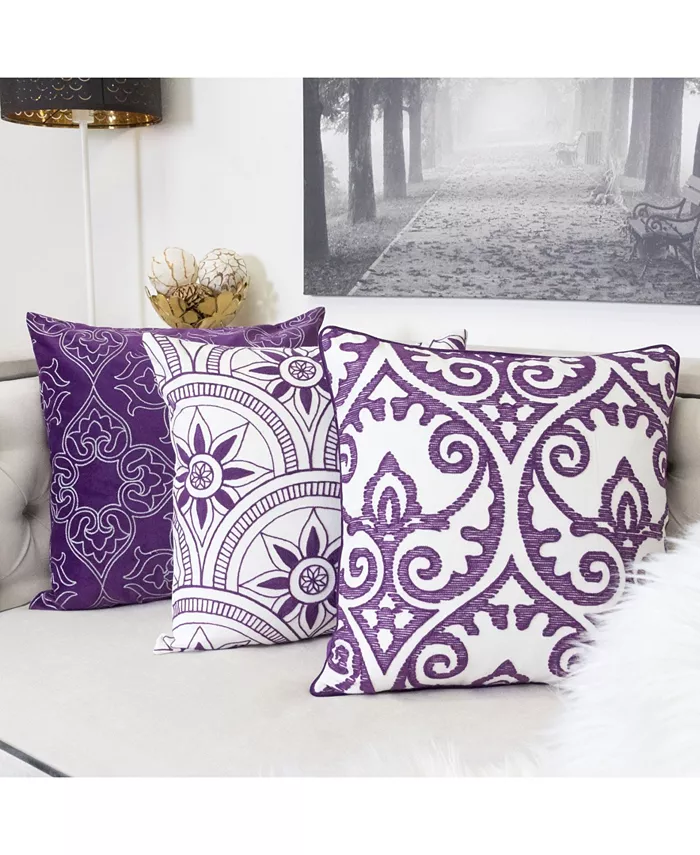 Homey Cozy Aria Swirls Square Decorative Throw Pillow