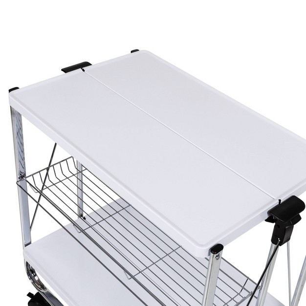 Honey can do Foldable Cart White chrome