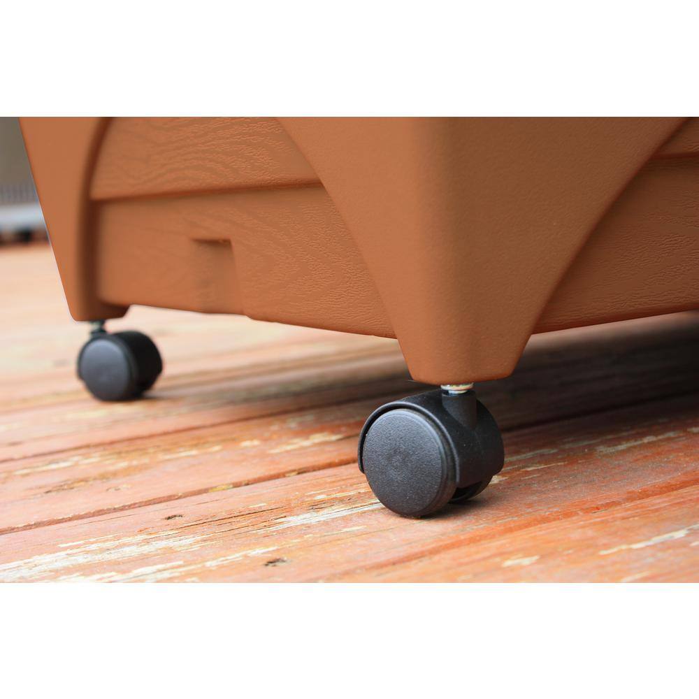 CITY PICKERS 24.5 in. x 20.5 in. Patio Raised Garden Bed Grow Box Kit with Watering System and Casters in Terra Cotta 2340D