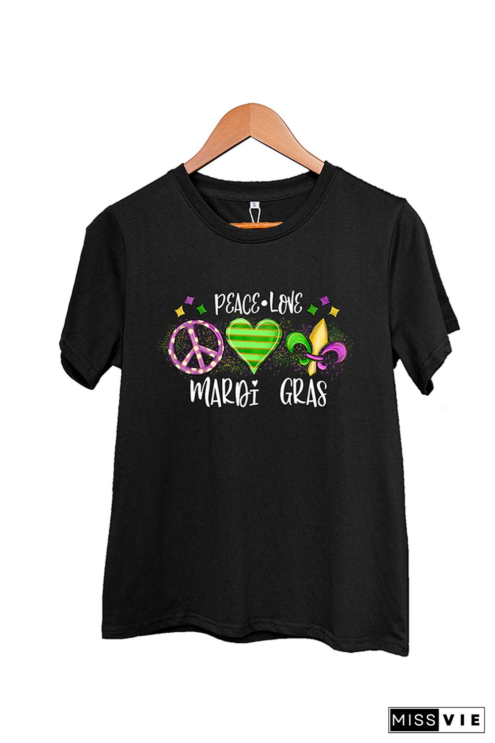 Mardi Gras Short Sleeve Graphic Tee Wholesale