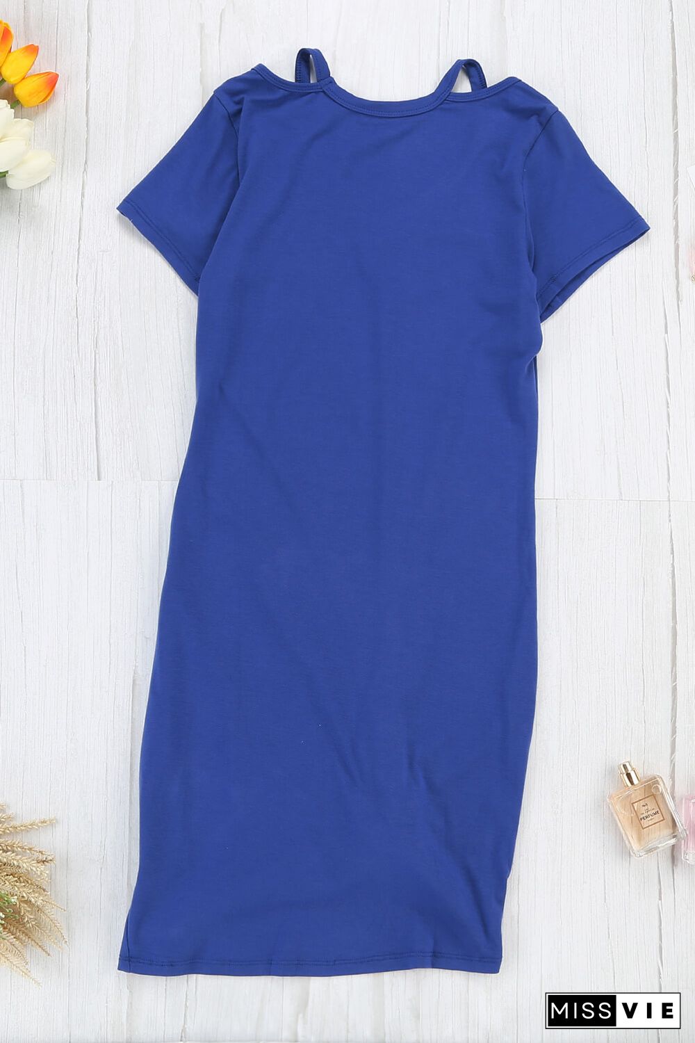 Blue Clear Skies Jersey Twist T-Shirt Dress