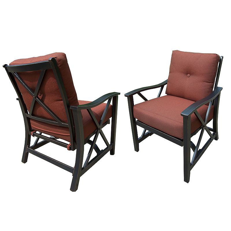 Indoor / Outdoor Cushioned Spring Seat Arm Chair 2-piece Set