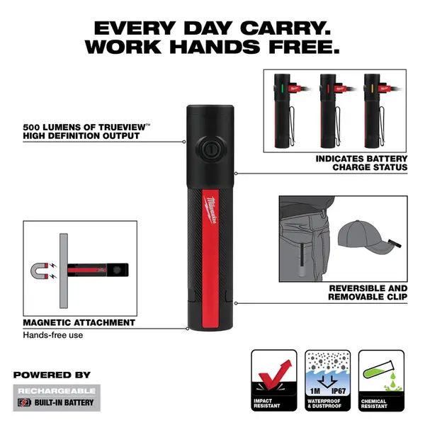 Milwaukee 500L Rechargeable Flashlight with Magnet