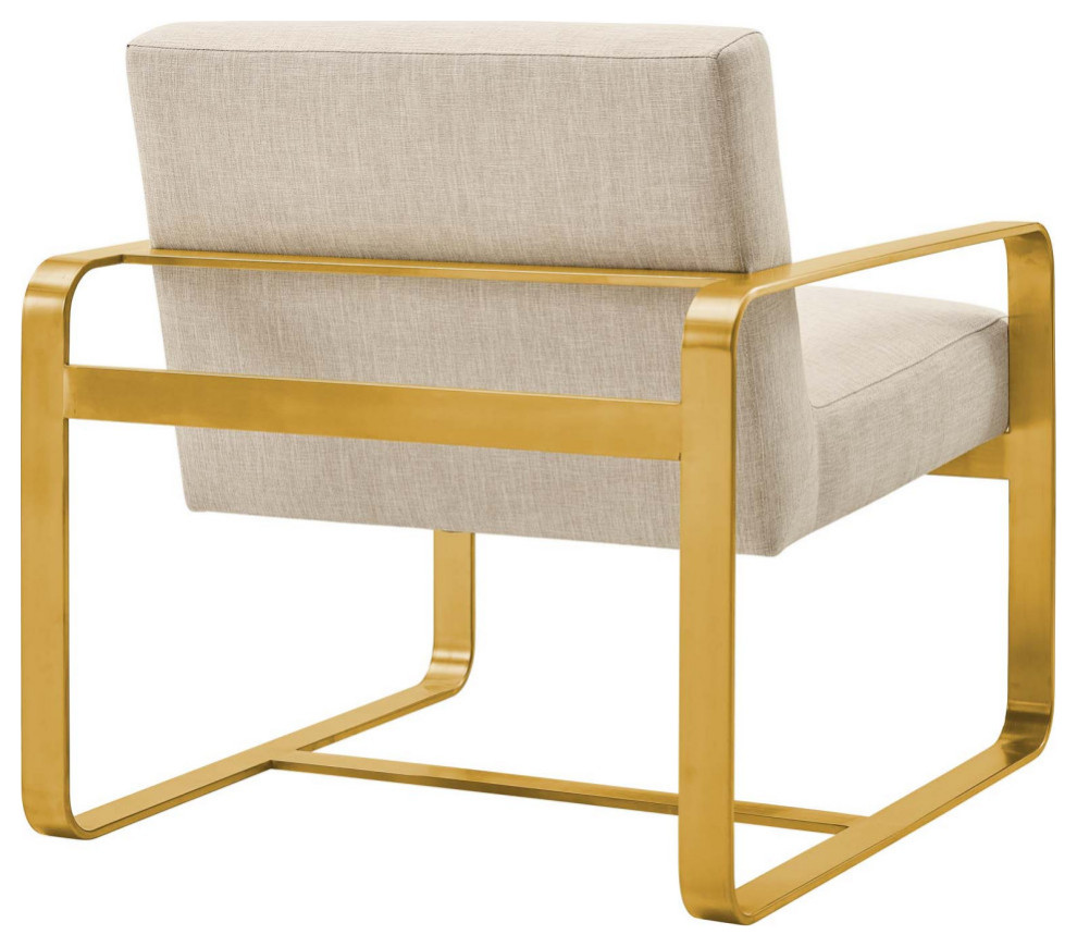 Ophelia Beige Upholstered Fabric Armchair   Contemporary   Armchairs And Accent Chairs   by V.S.D Furniture  Houzz