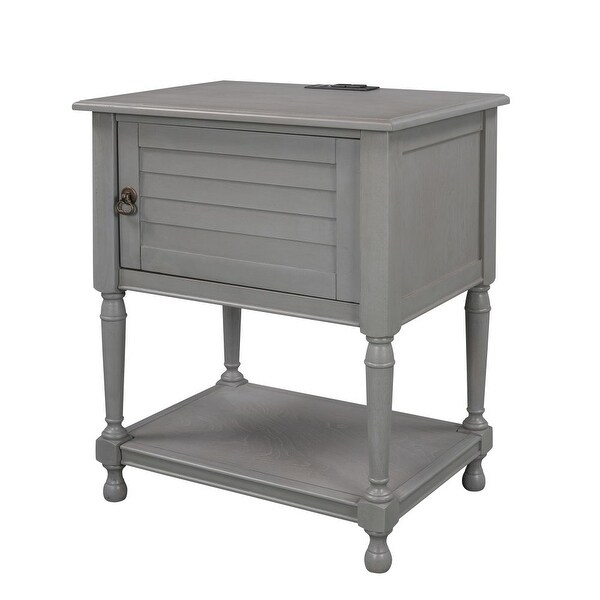 Versatile Nightstand with Two Built-in Shelves Cabinet and an Open Storage - - 34638654