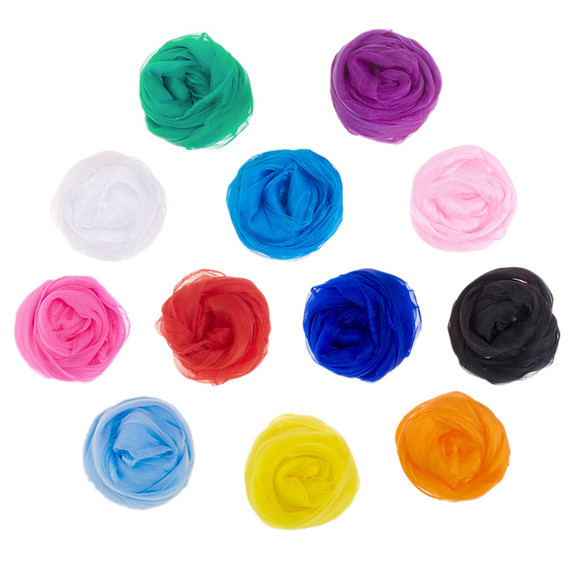 TOPTIE 36 Pieces Dance Scarves  Chiffon Juggling S...