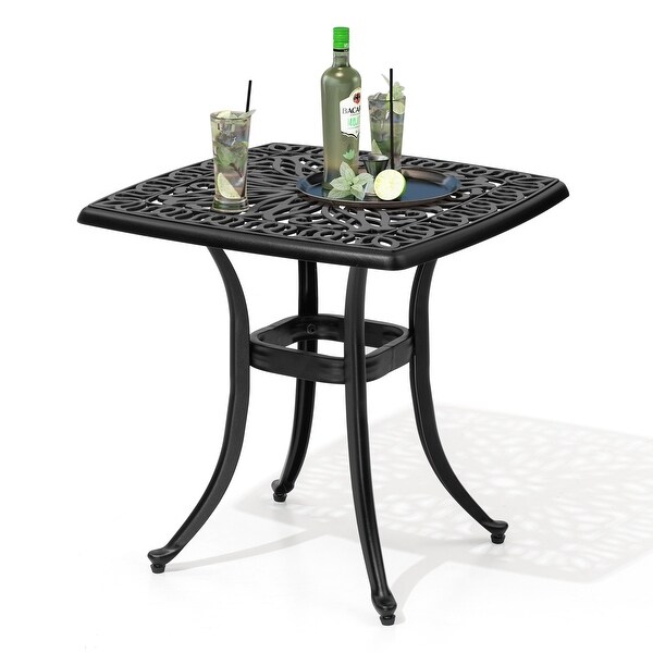 Outdoor Cast Aluminum Side Table Small Patio Coffee Table