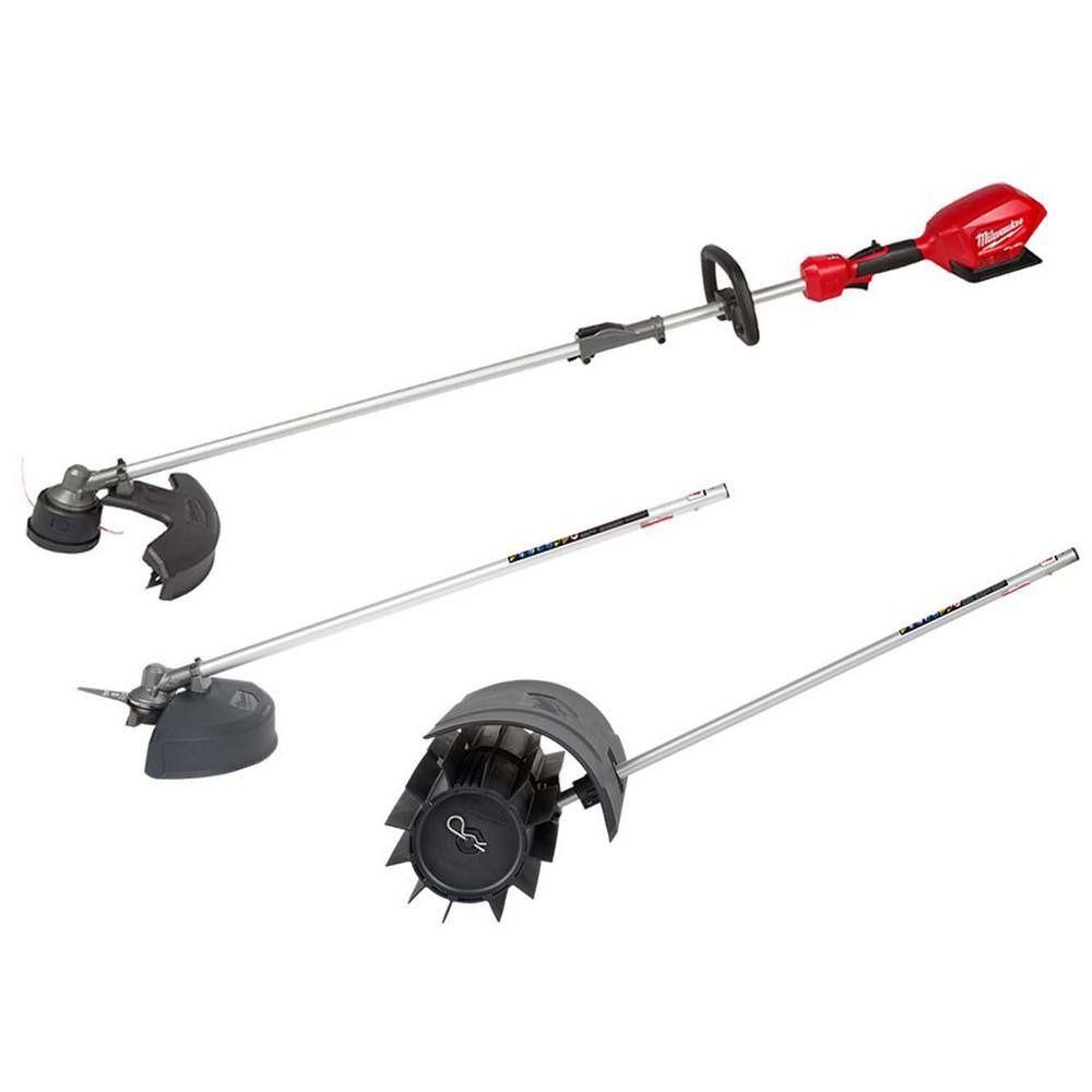 MW M18 FUEL 18V Lithium-Ion Brushless Cordless QUIK-LOK String Grass Trimmer wBrush Cutter  Rubber Broom Attachments 2825-20ST-49-16-2738-49-16-2740