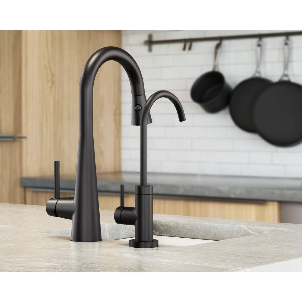 MOEN Sleek Single-Handle Pull-Down Sprayer Bar Faucet Featuring Reflex and Power Clean in Matte Black 7664BL