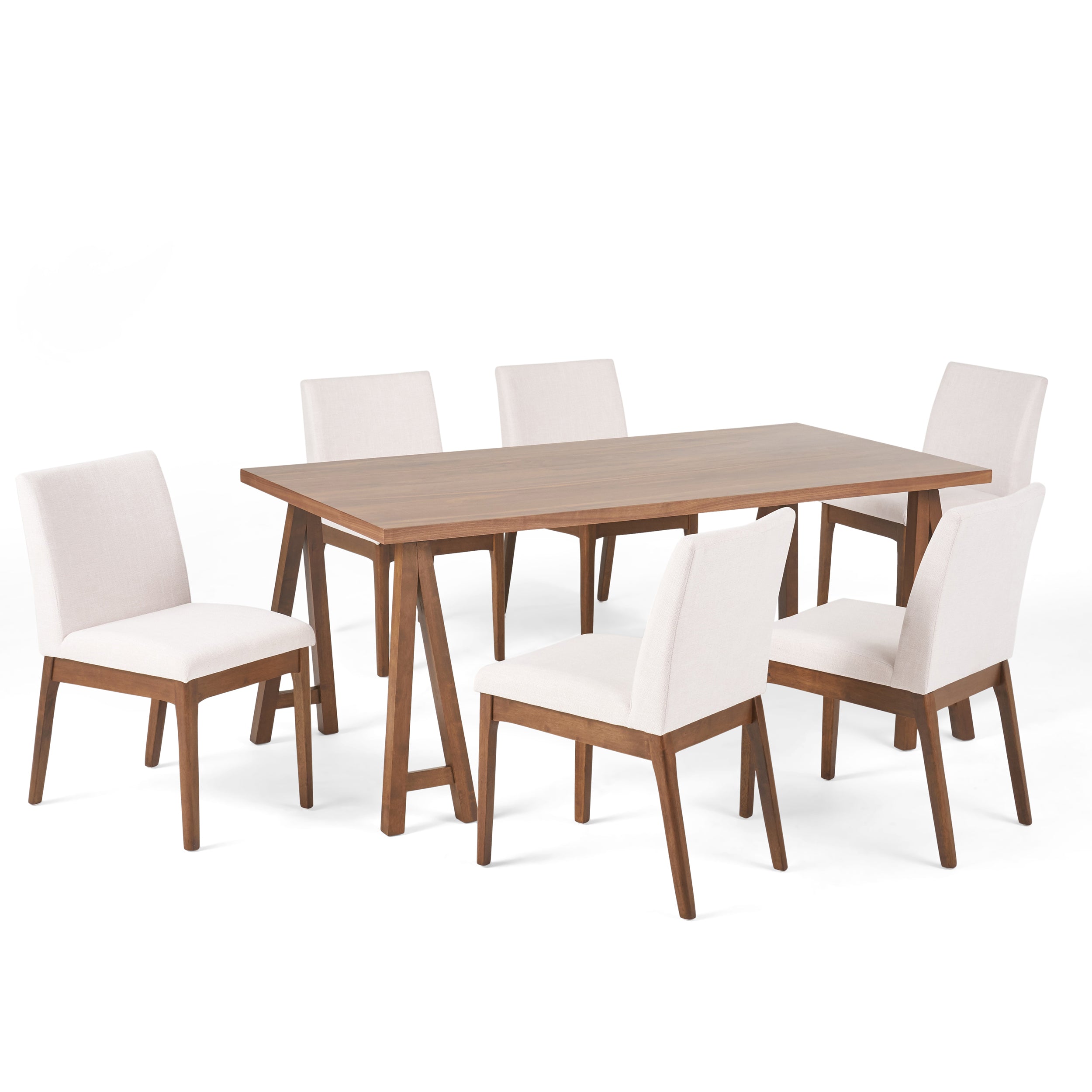 Elsinore Mid-Century Modern 7 Piece Dining Set