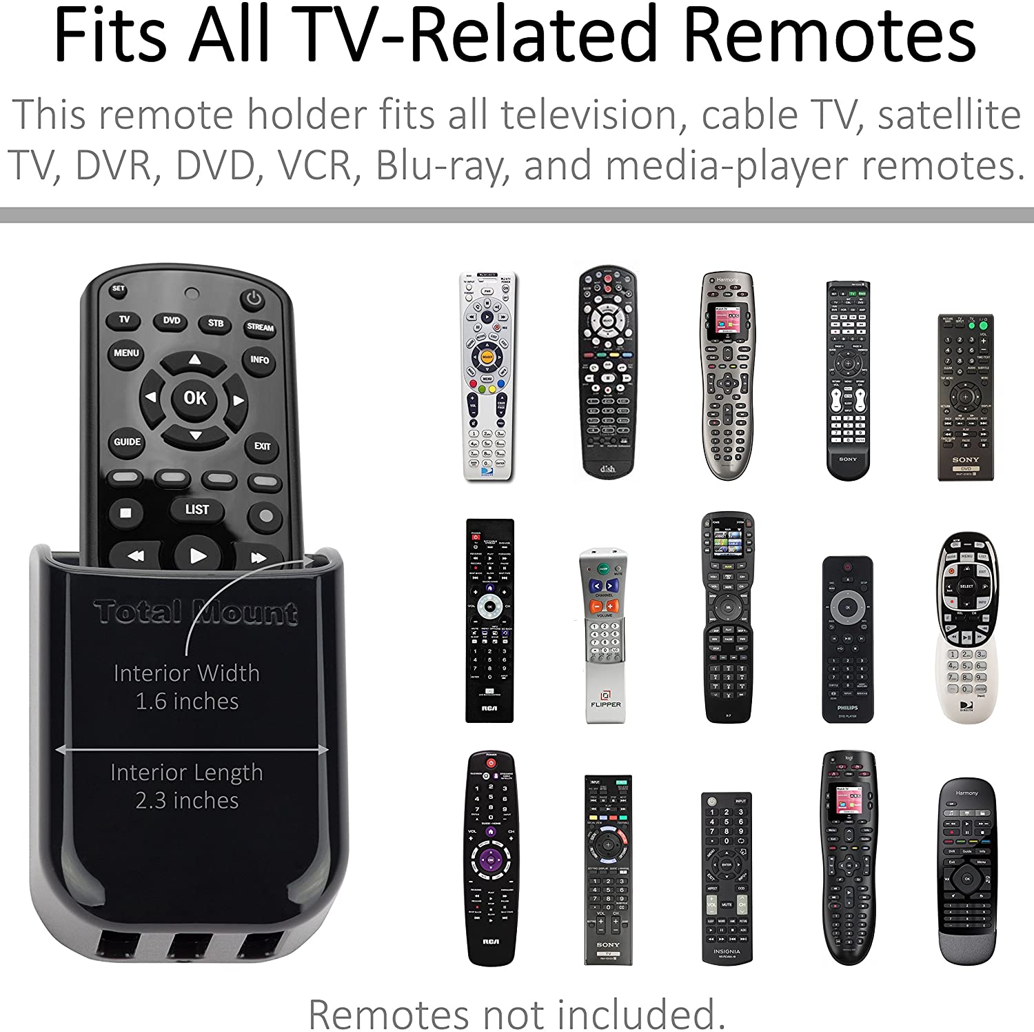 TotalMount Universal Remote Holders (Quantity 2 - One Remote per Holder)