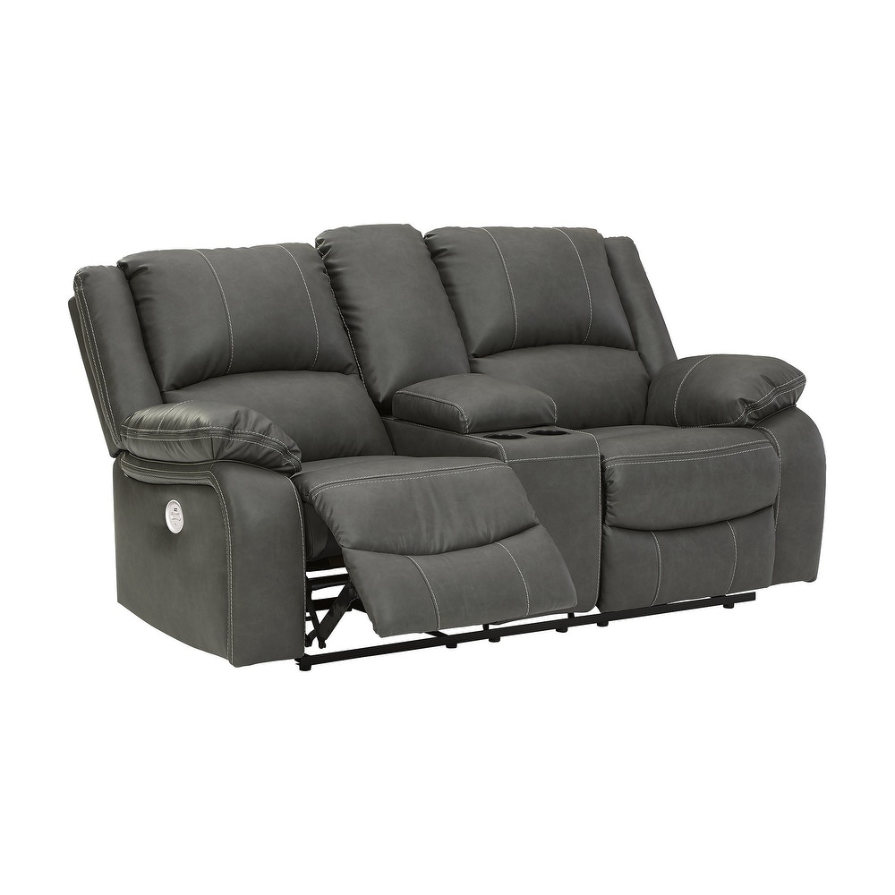 Signature Design by Ashley Calderwell Double Power Reclining Loveseat w/ Console   78\