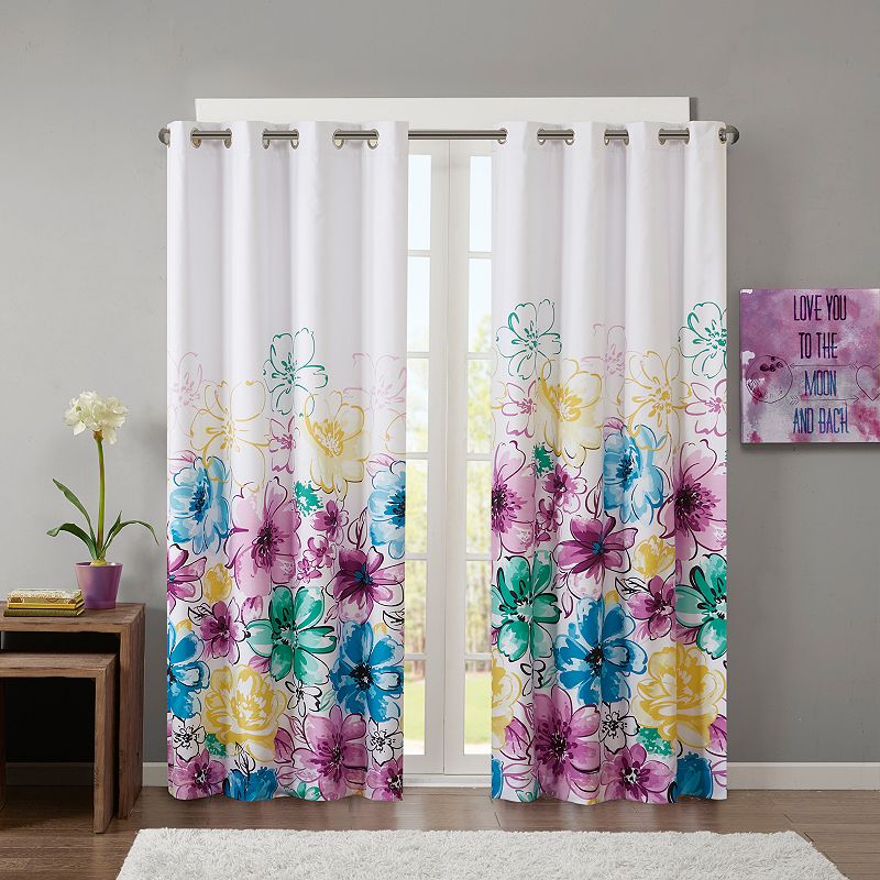 Intelligent Design 100% Blackout 1-Panel Ashley Window Curtain