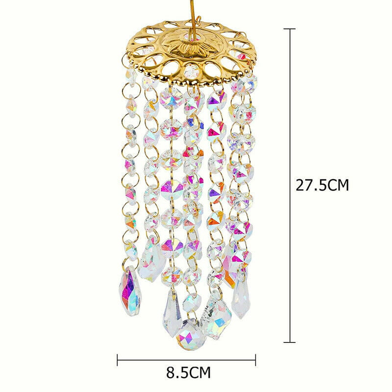 Colorful Crystal Wind Chimes Glass Garden Outdoor Patio Hanging Decor Gift tool