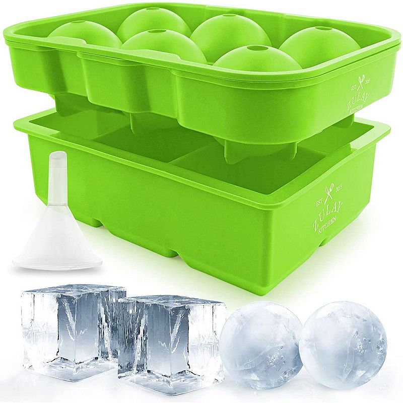 Silicone Square Ice Cube Mold and Ice Ball Mold (Set of 2)