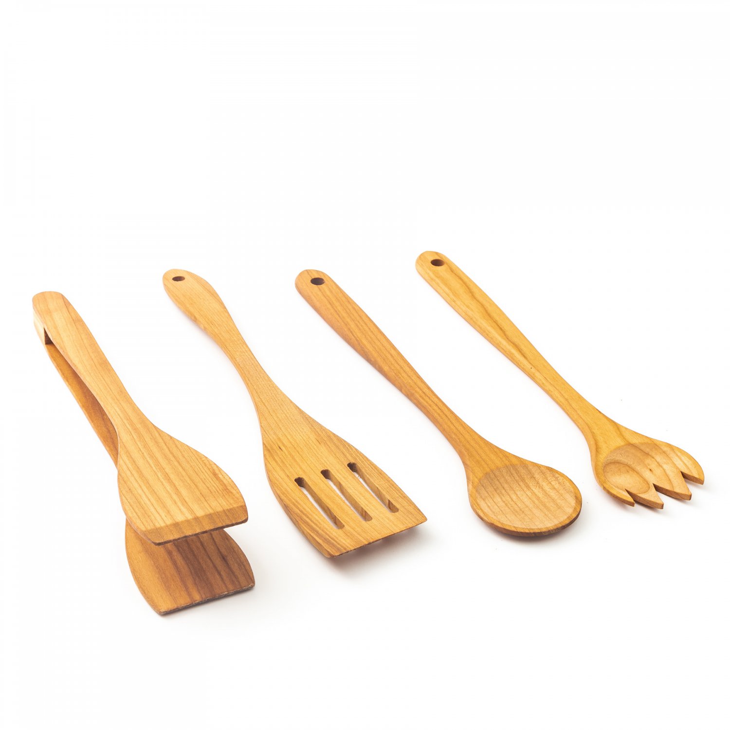 Tuuli Kitchen 4 Piece Wooden Kitchen Utensils Set Cherry Wood