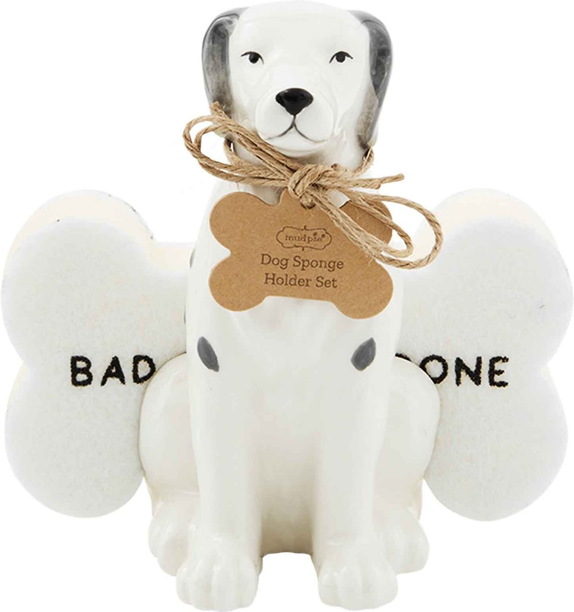 Mud Pie Dog Sponge Holder Caddy Set， White