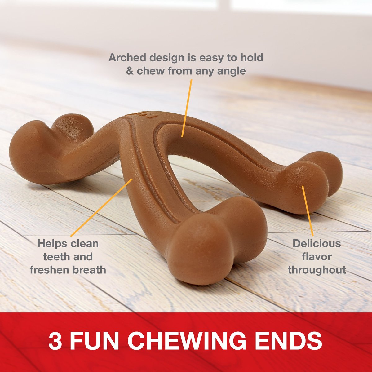 Nylabone Power Chew Wishbone Bison Flavored Dog Chew Toy