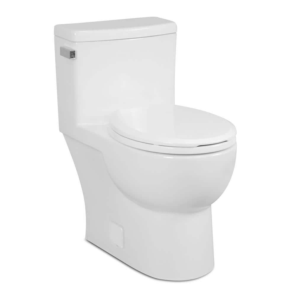 Icera Malibu II 1piece 128GPF Single Flush RoundFront Toilet in White Seat Included