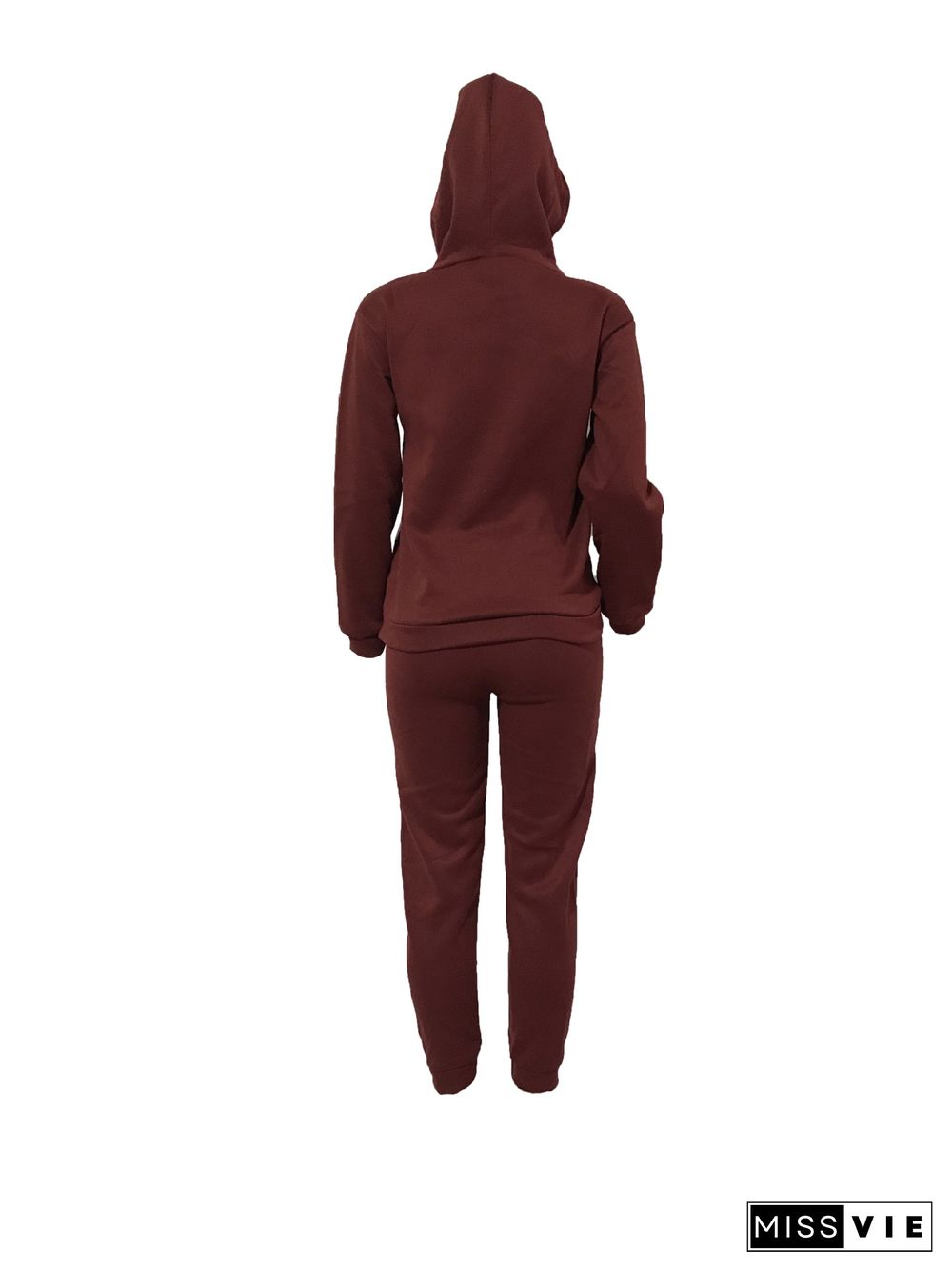 Winter Warm Hoodie Sweatshirt Pants Two Piece Sets