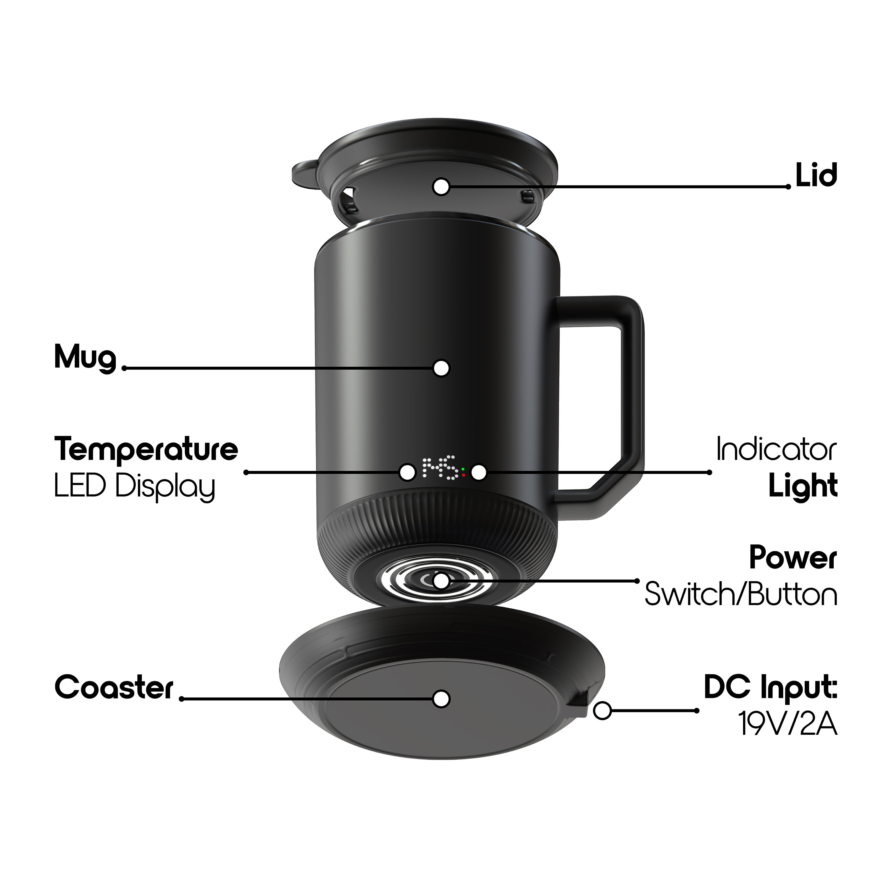 ionMug and Charging Coaster 12oz Stainless Steel Coffee Mug