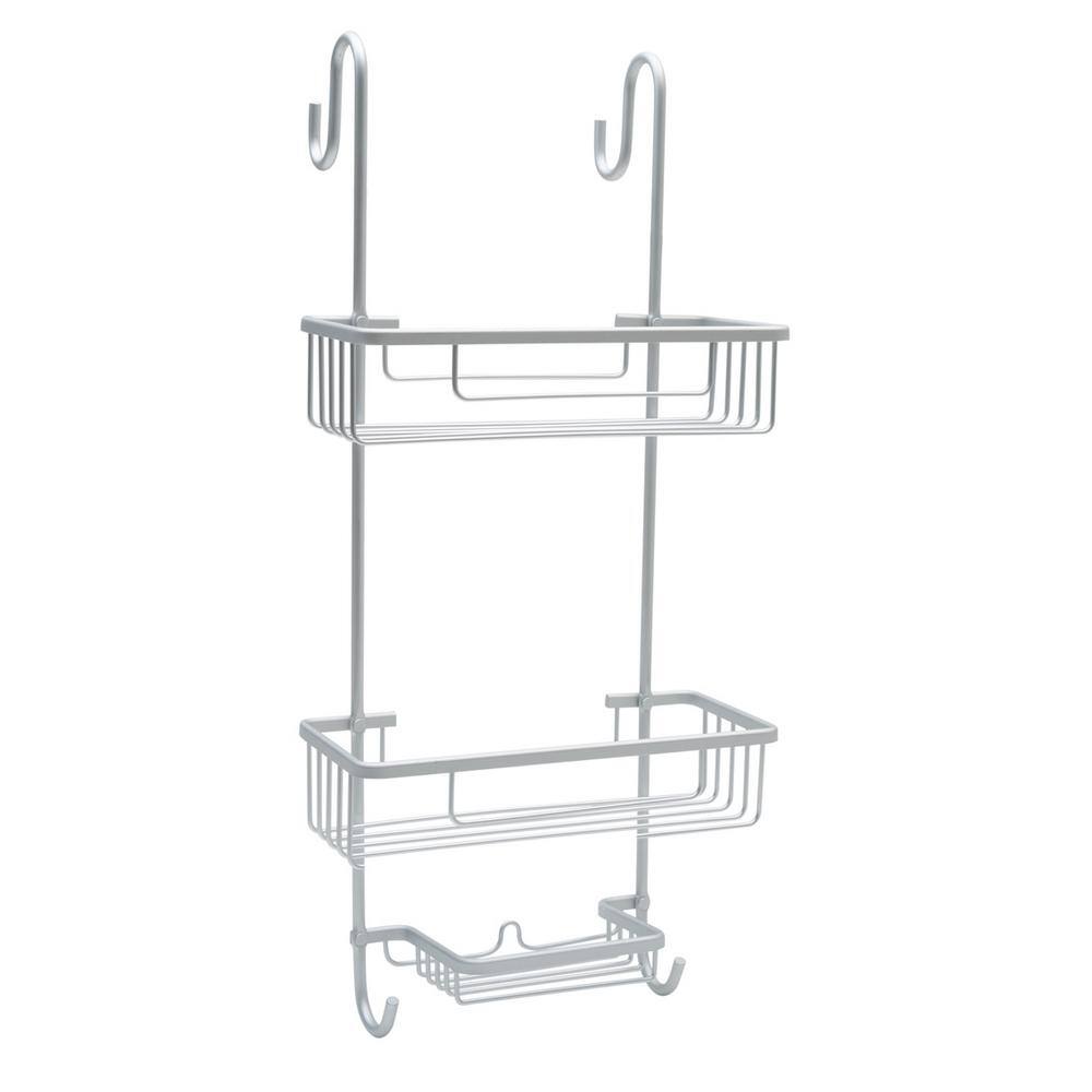 m MODA at home enterprises ltd. Aluma 24.5 in. x 11 in.Over-the-Door Shower Caddy  in Silver 305913-SLV