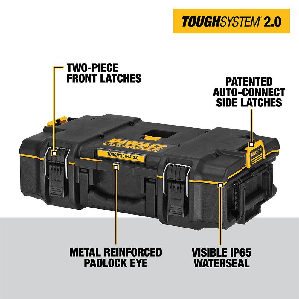 DW TOUGHSYSTEM 2.0 22 in. Small Tool Box TOUGHSYSTEM 2.0 24 in. Mobile Tool Box 22 in. Medium Tool Box and Deep Tool Tray DWST08165005020