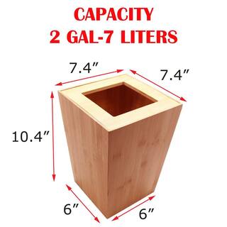 Ecobio Square Trash Can in Bamboo 2 gal.  7.5 L 6522195