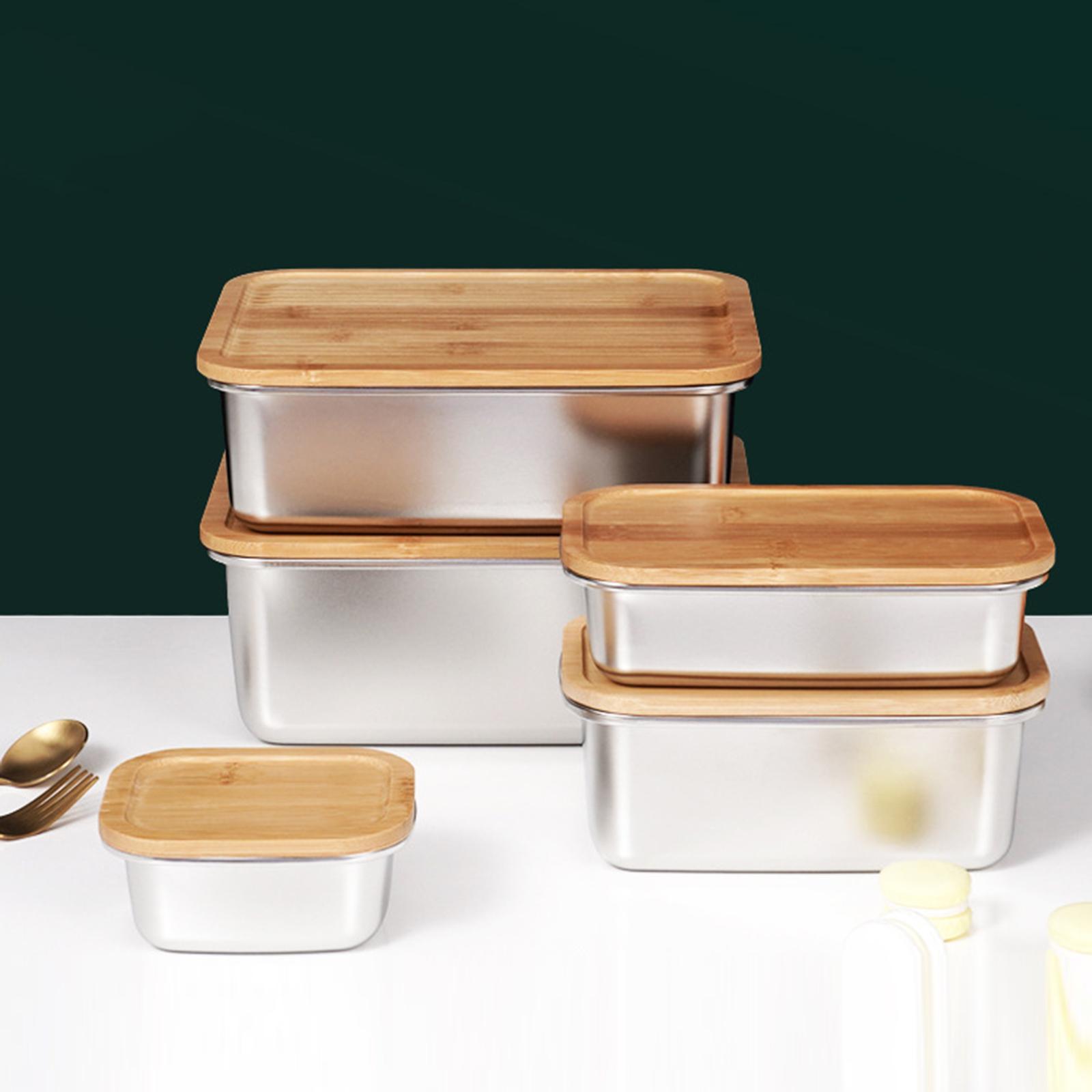 Butter Dish with Lid Extra Large Keeper with Bamboo Lid Cover for Microwave Butter Storage Container for Countertop Refrigerator - 600ml