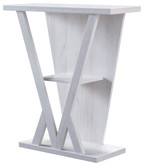 Furniture of America Sundi Wood 3 Shelf Console Table in Weathered White   Transitional   Console Tables   by Homesquare  Houzz